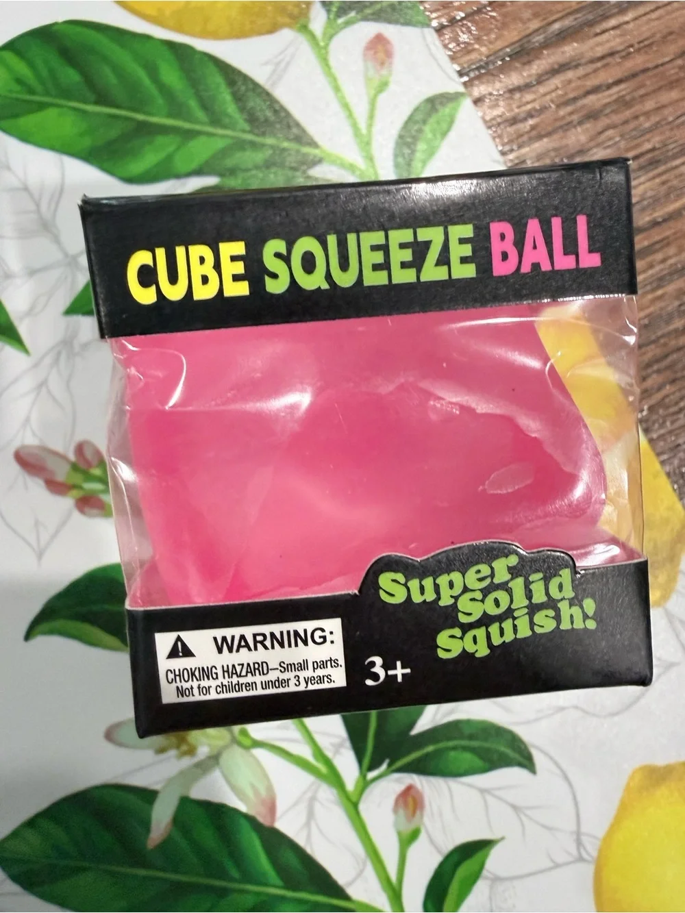 Cube Squeeze Ball - Pink Super Solid Squish